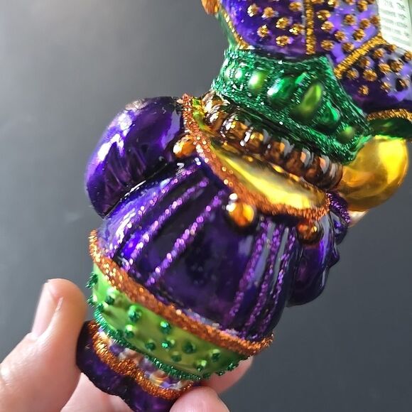Old World Christmas Mardi Gras Jester Ornament Blown Glass New Orleans Box Tag - Picture 5 of 9